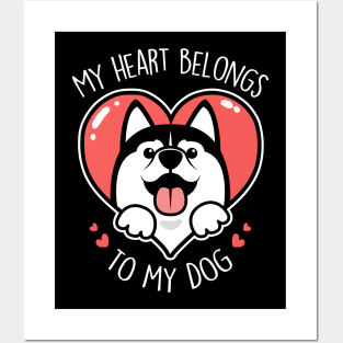 Valentine's Day Husky Dog Posters and Art